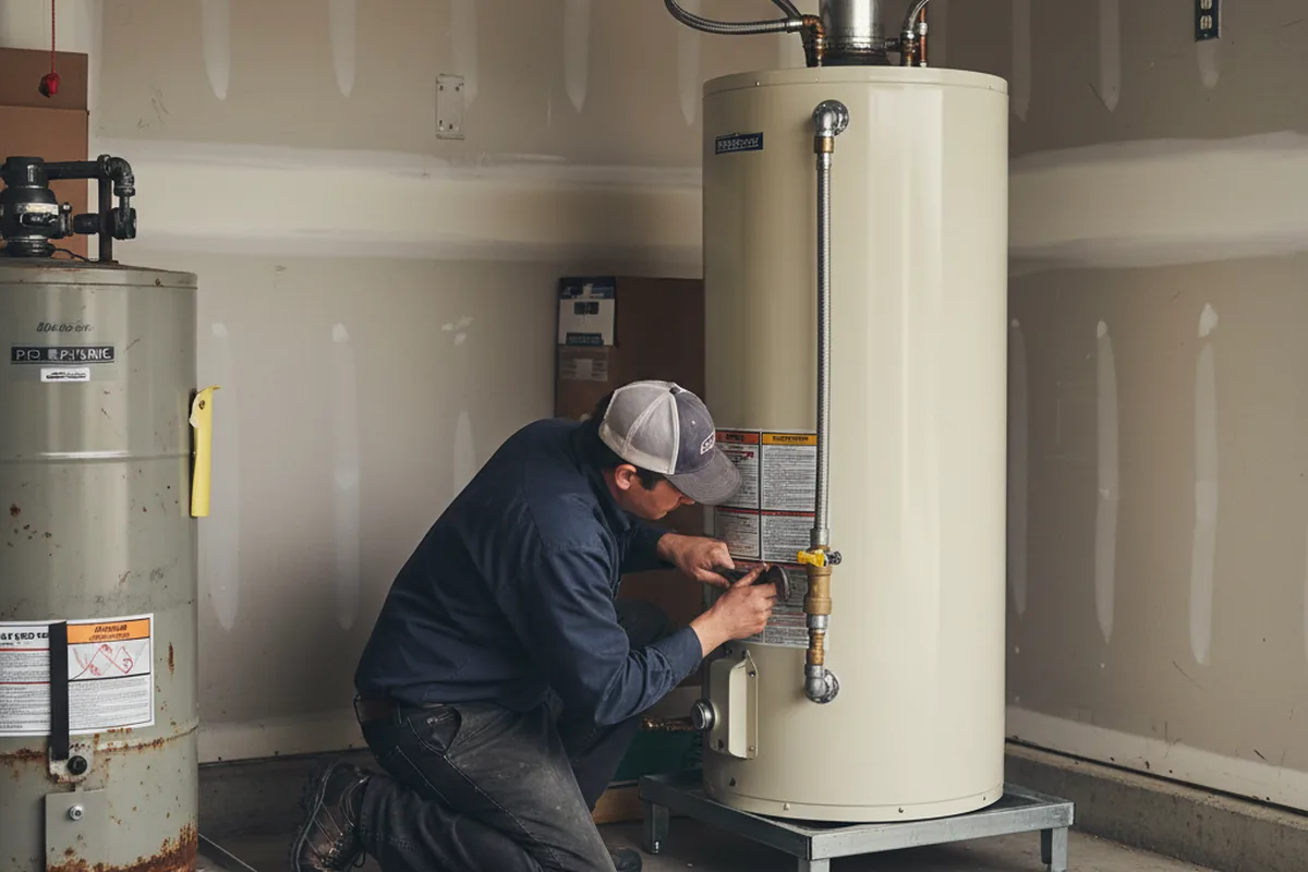 Water heater and shutoff valve replacement in Dunlevy