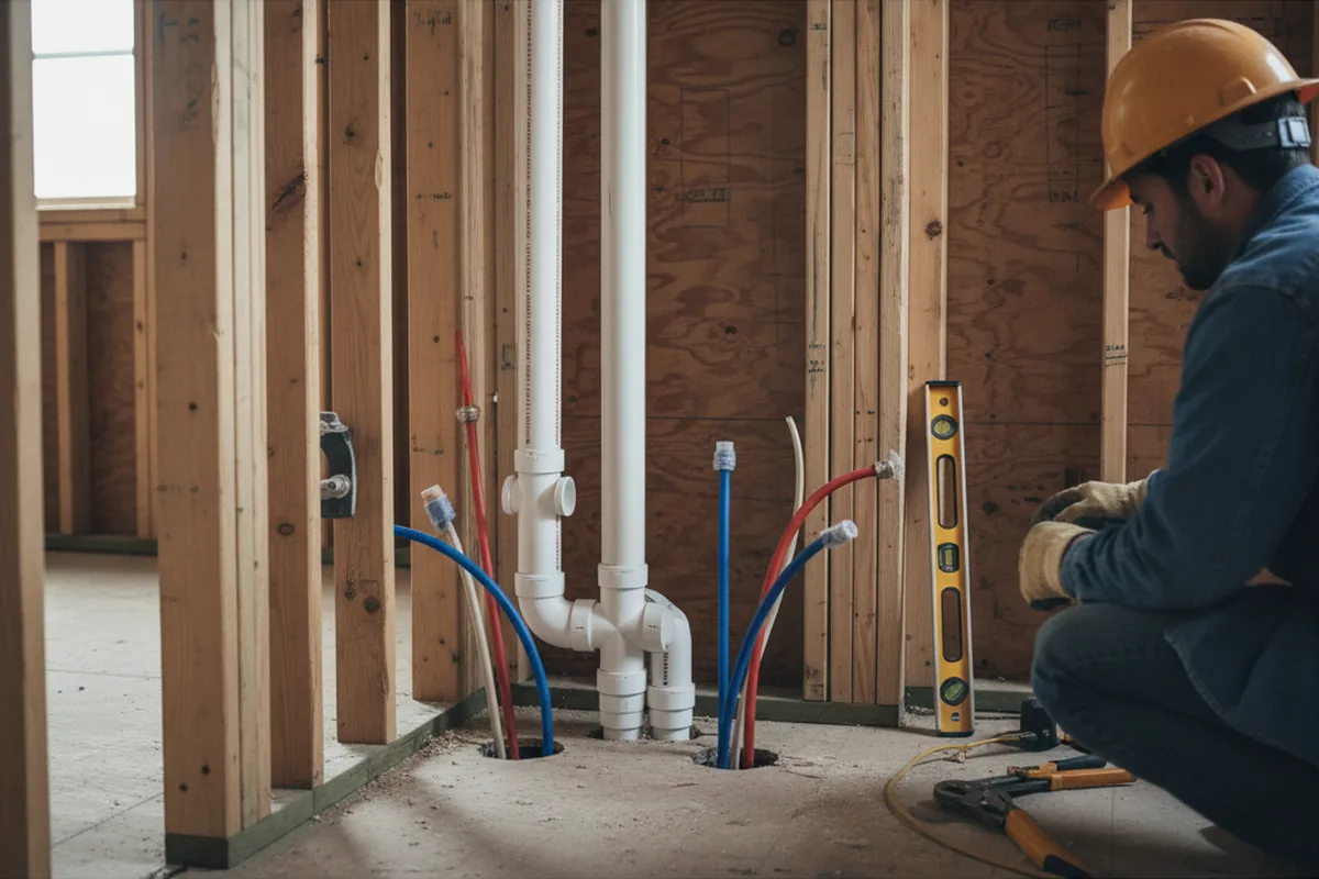 Drain and supply rough-in during Garbage Disposal Repair in Dunlevy