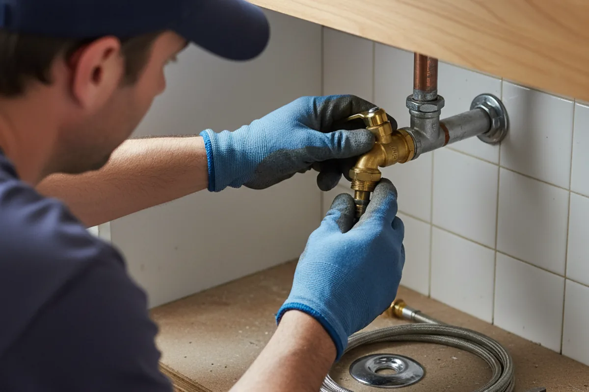 Shutoff valve and fitting work during Emergency Plumbing in Dunlevy